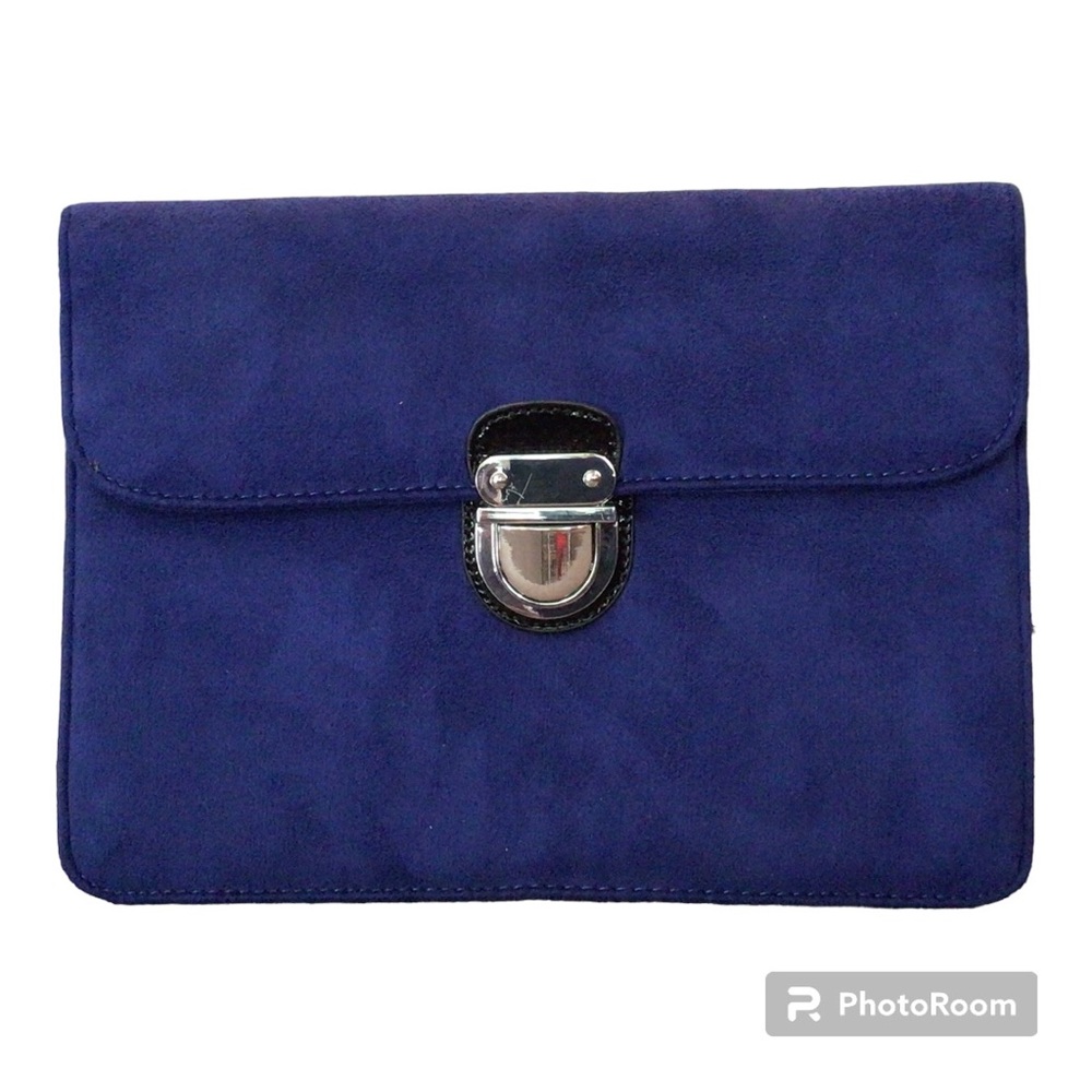 Express Blue Clutch with Silver Clasp
